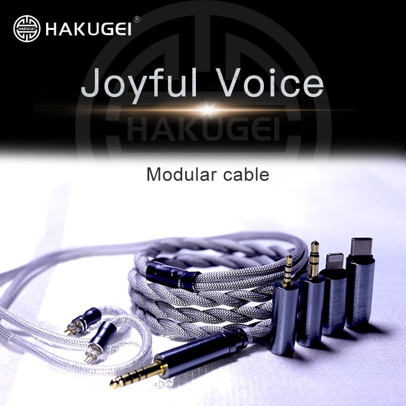 HAKUGEI Joyful Voice Gold plated occ & litz silver plated occ earphone cable - The HiFi Cat