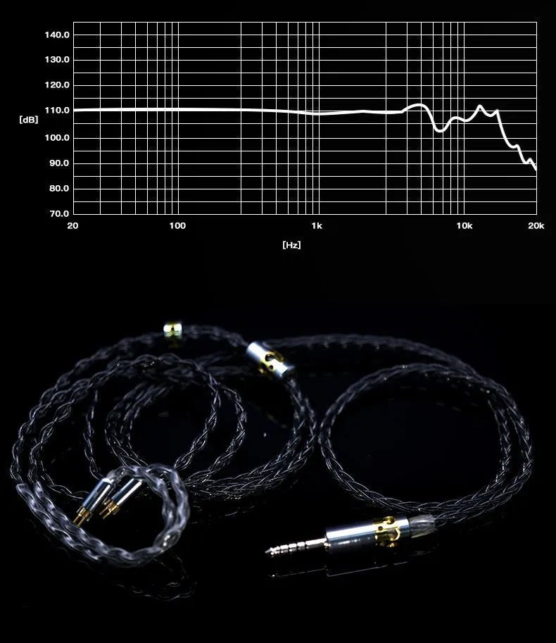 HAKUGEI Queen of Thousand Quiet Gold Silver Palladium Earbuds upgrade Cable - The HiFi Cat