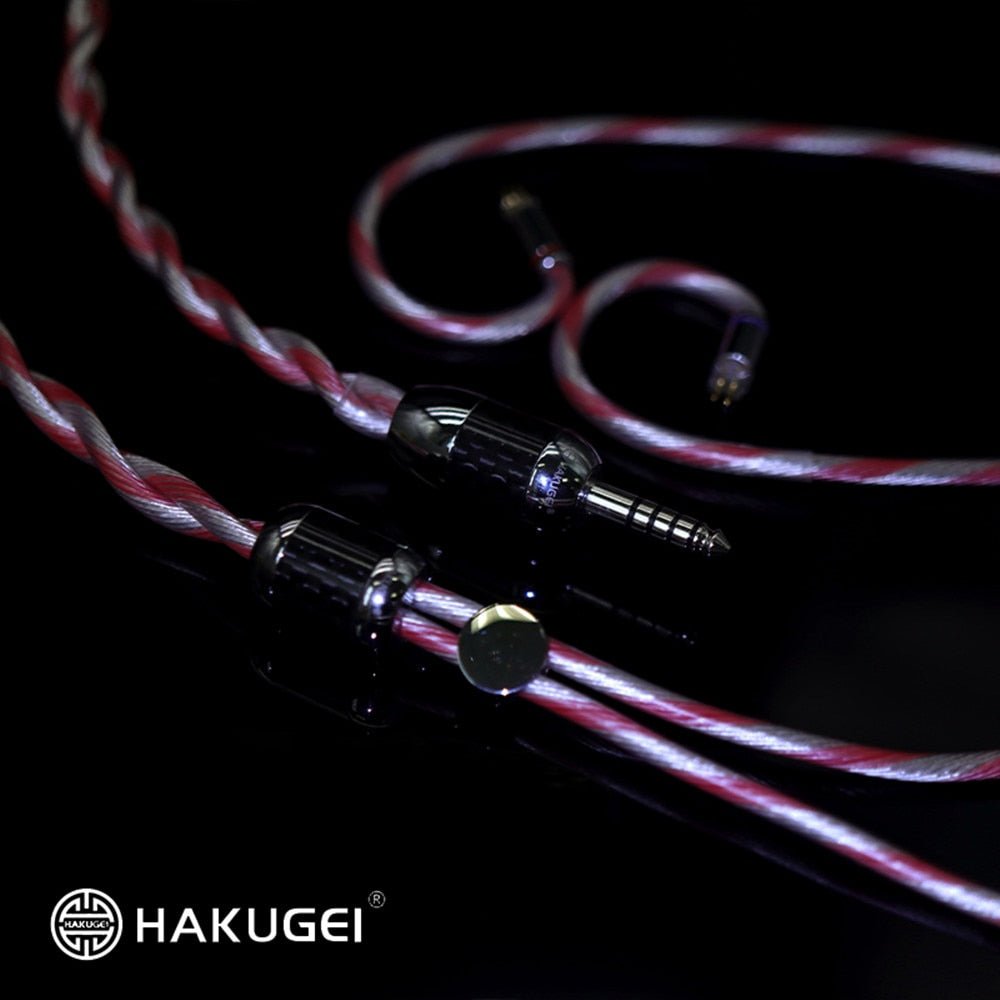 HAKUGEI Red Dragon Silver Plated Coaxial Shield Earphone Upgrade Cable - The HiFi Cat