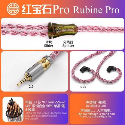 HAKUGEI Rubine Pro Cotton Mixed OCC Copper HiFi Upgrade Earphone Cable - The HiFi Cat