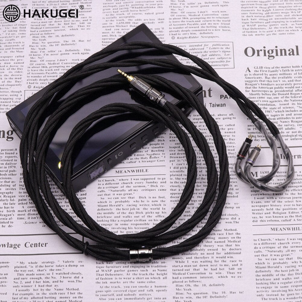 HAKUGEI TianLong Sterling Silver Plated earphone Upgrade Cable - The HiFi Cat