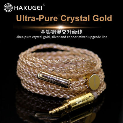 HAKUGEI Ultra Pure Crystal Gold Silver and Copper Mixed Upgrade Earphone Cable - The HiFi Cat