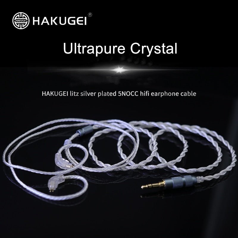 HAKUGEI Ultra - pure Crystal Silver plated upgrade Cable for Earphones - The HiFi Cat