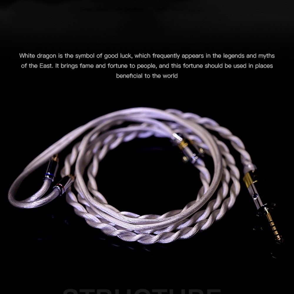 HAKUGEI White Dragon Earphone upgrade cable hybrid cable - The HiFi Cat