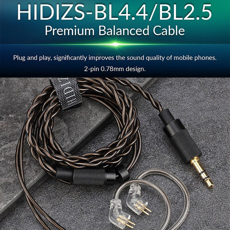 HIDIZS BL2.5 - RC BL4.4 - RC SE3.5 - RC BL4.4 - MX Earphone Cable - The HiFi Cat