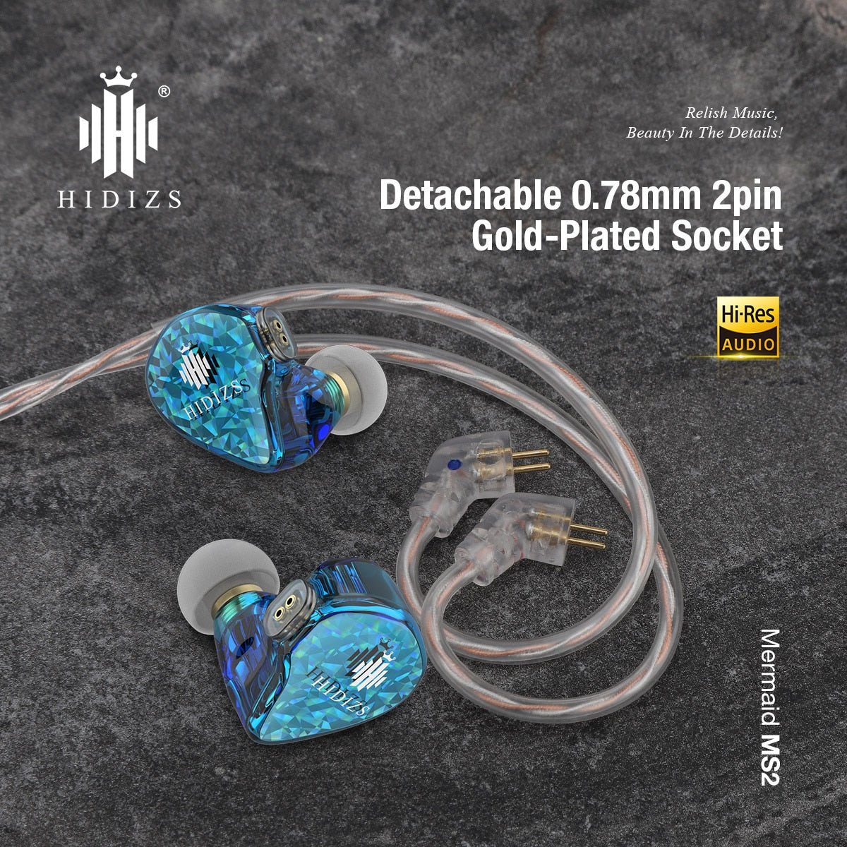 Hidizs Mermaid MS2 3.5mm HiFi In - Ear Headset Earphone 1DD+1BA Hybrid Drivers - The HiFi Cat