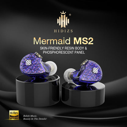 Hidizs Mermaid MS2 3.5mm HiFi In - Ear Headset Earphone 1DD+1BA Hybrid Drivers - The HiFi Cat