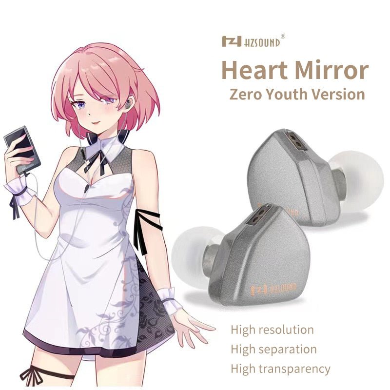 HZSOUND Heart Mirror Zero Diaphragm In - ear With MIC Earphone - The HiFi Cat