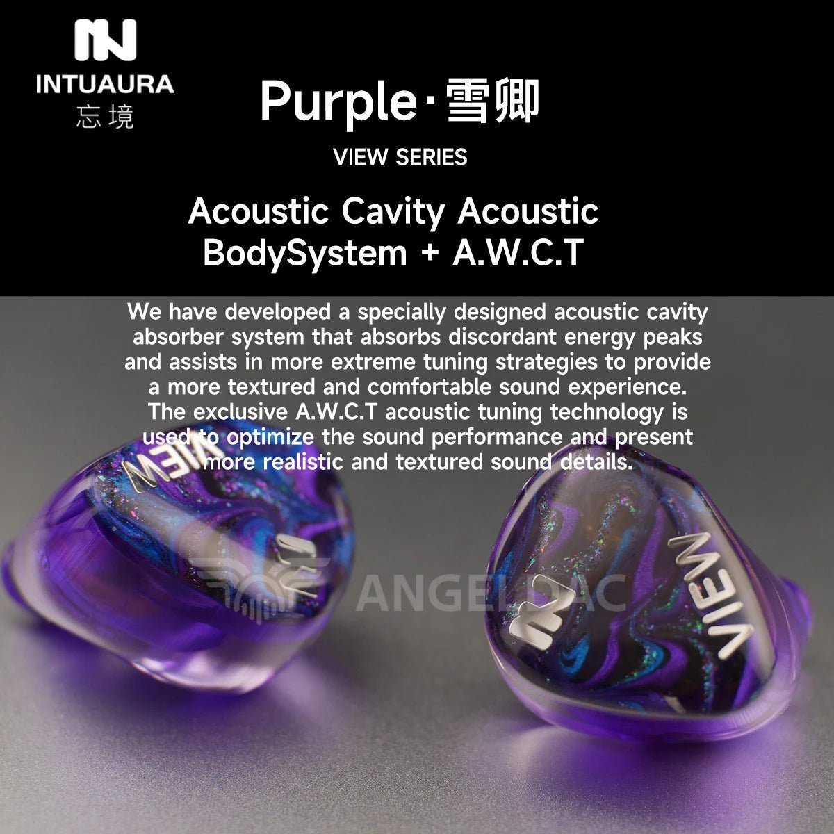 INTUAURA Purple Dynamic Driver Unit In - Ear Monitors Earphone A.W .C.T IEMS - The HiFi Cat