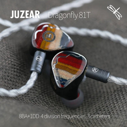 JUZEAR Dragonfly 81T 1DD+8BA In Ear Monitor Earphones Hybrid IEMs - The HiFi Cat