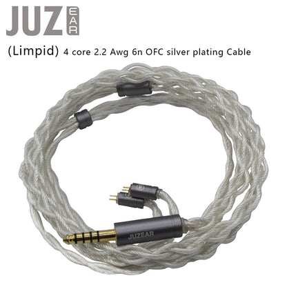 JUZEAR Limpid IEM Cable 4 Core 18 Awg 6N OFC Copper Silver Plated - The HiFi Cat