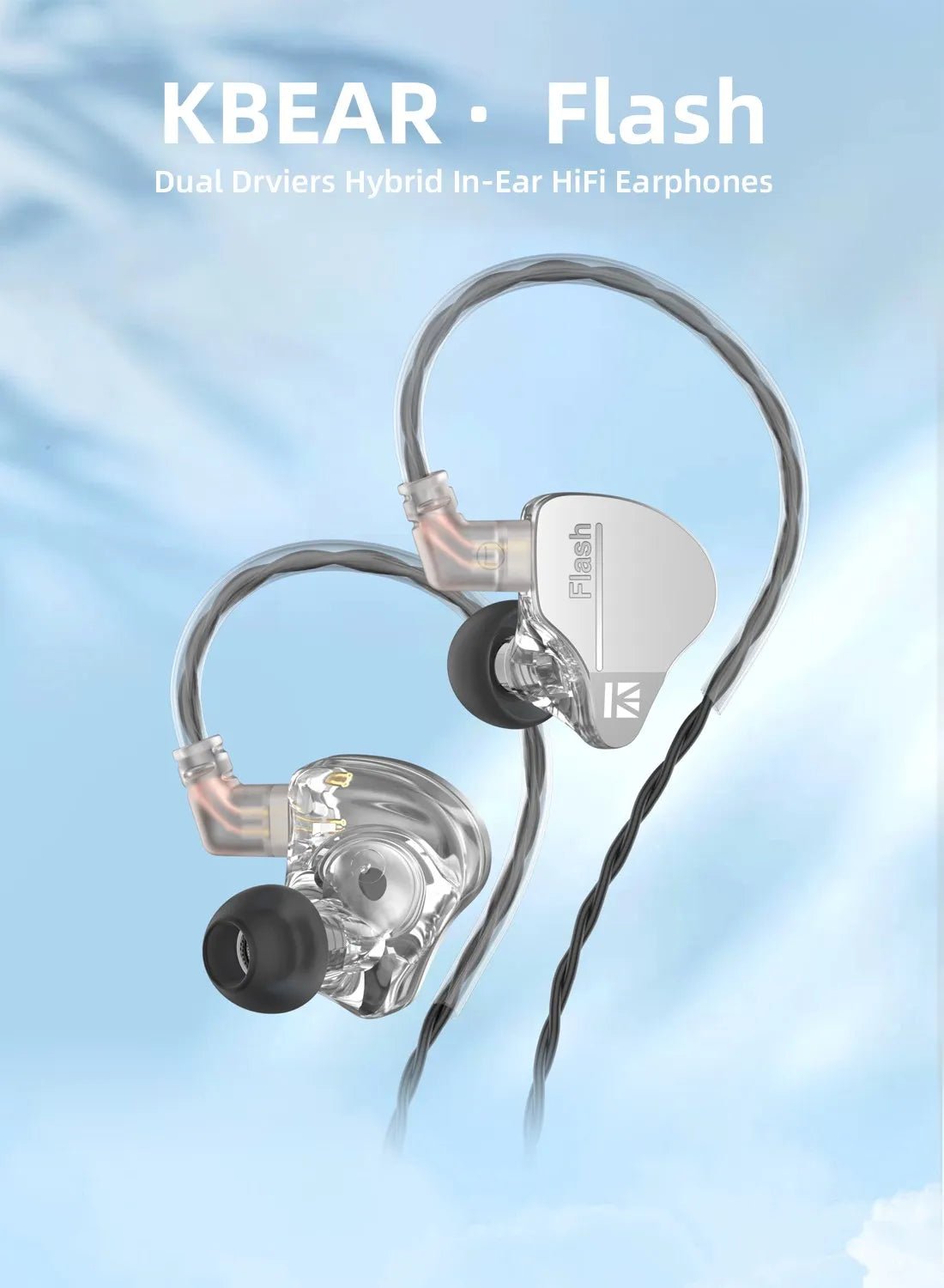 KBEAR Flash Dual Drviers Hybrid In - Ear Monitor Earphones - The HiFi Cat