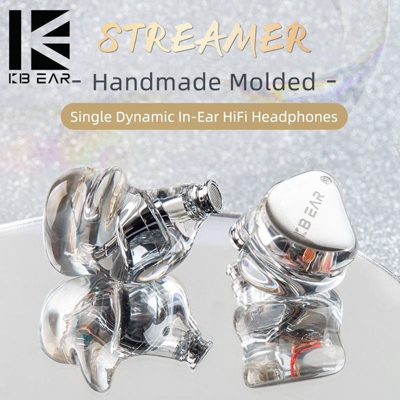 KBEAR Streamer 2PIN Handmade Molded Single Dynamic In - Ear HiFi Headphones - The HiFi Cat