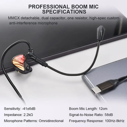 KINERA Celest RUYI Pro Earphone Upgrade Cable with Microphone Boom - The HiFi Cat