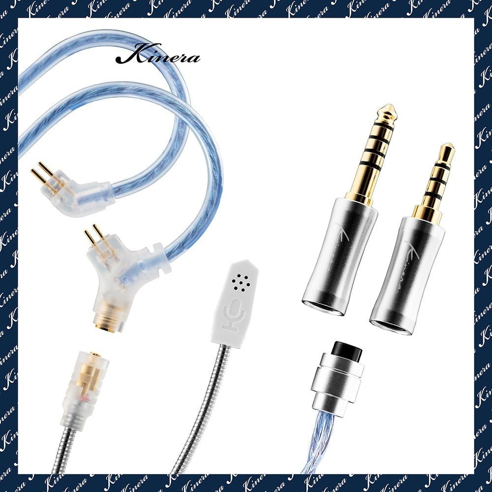 Kinera Gramr Modular Microphone plated upgraded cable(3.5mm + 4.4mm), OFC Silver Plated,0.78 2pin / MMCX connector - The HiFi Cat