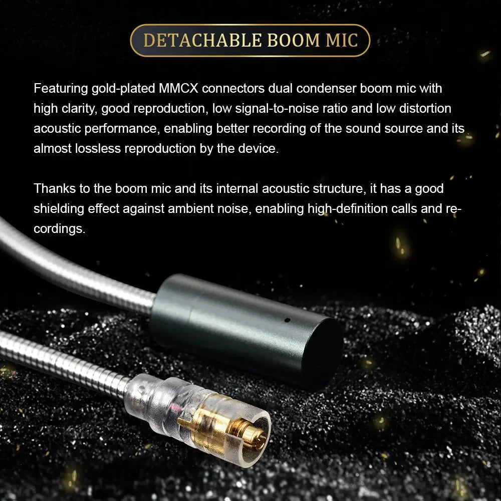 Kinera Gramr Pro Wired Earphone Cable With Detachable Boom Microphone - The HiFi Cat