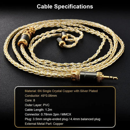 Kinera MIA In-Ear Monitor HIFI Wired Headphone Cable 6N Single Kinera MIA In-Ear Monitor HIFI Wired Headphone Cable 6N Single