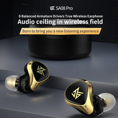 KZ SA08 Pro TWS True Wireless Bluetooth v5.2 Earphones 8BA Units Game Earbuds - The HiFi Cat