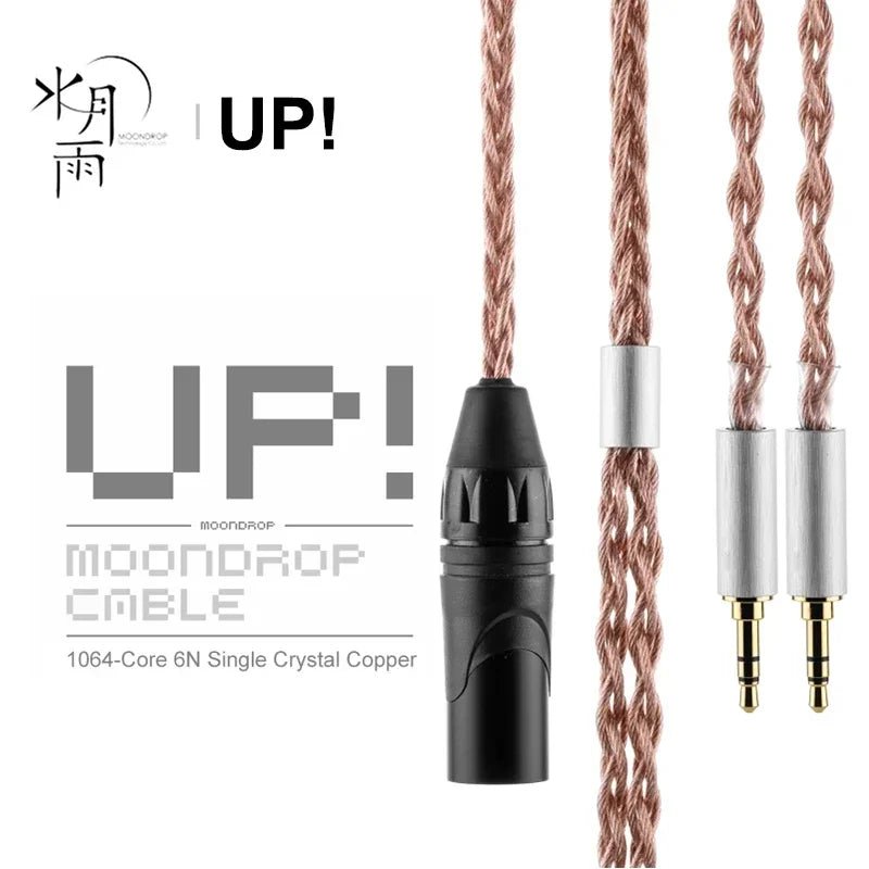 MOONDROP UP Upgrade headphone Cable 1064 - Core 6N Single Crystal Copper - The HiFi Cat