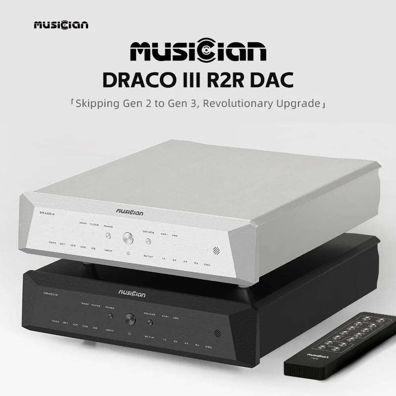 MUSICIAN Draco III | R2R True Balanced Desktop DAC | I2S / USB / Coaxial / Optical / AES - The HiFi Cat
