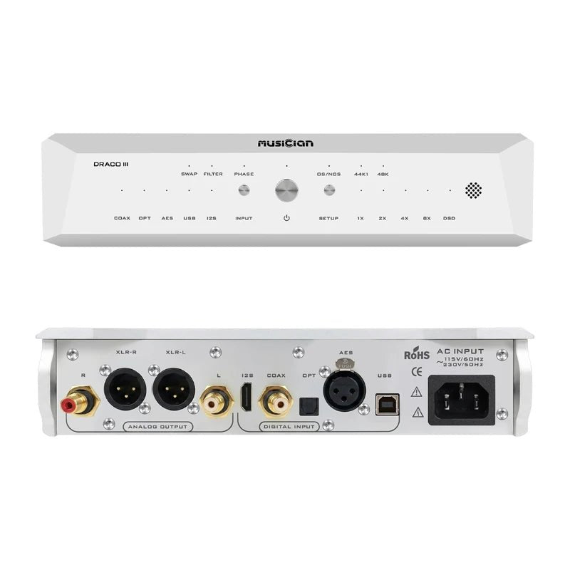 MUSICIAN Draco III | R2R True Balanced Desktop DAC | I2S / USB / Coaxial / Optical / AES - The HiFi Cat