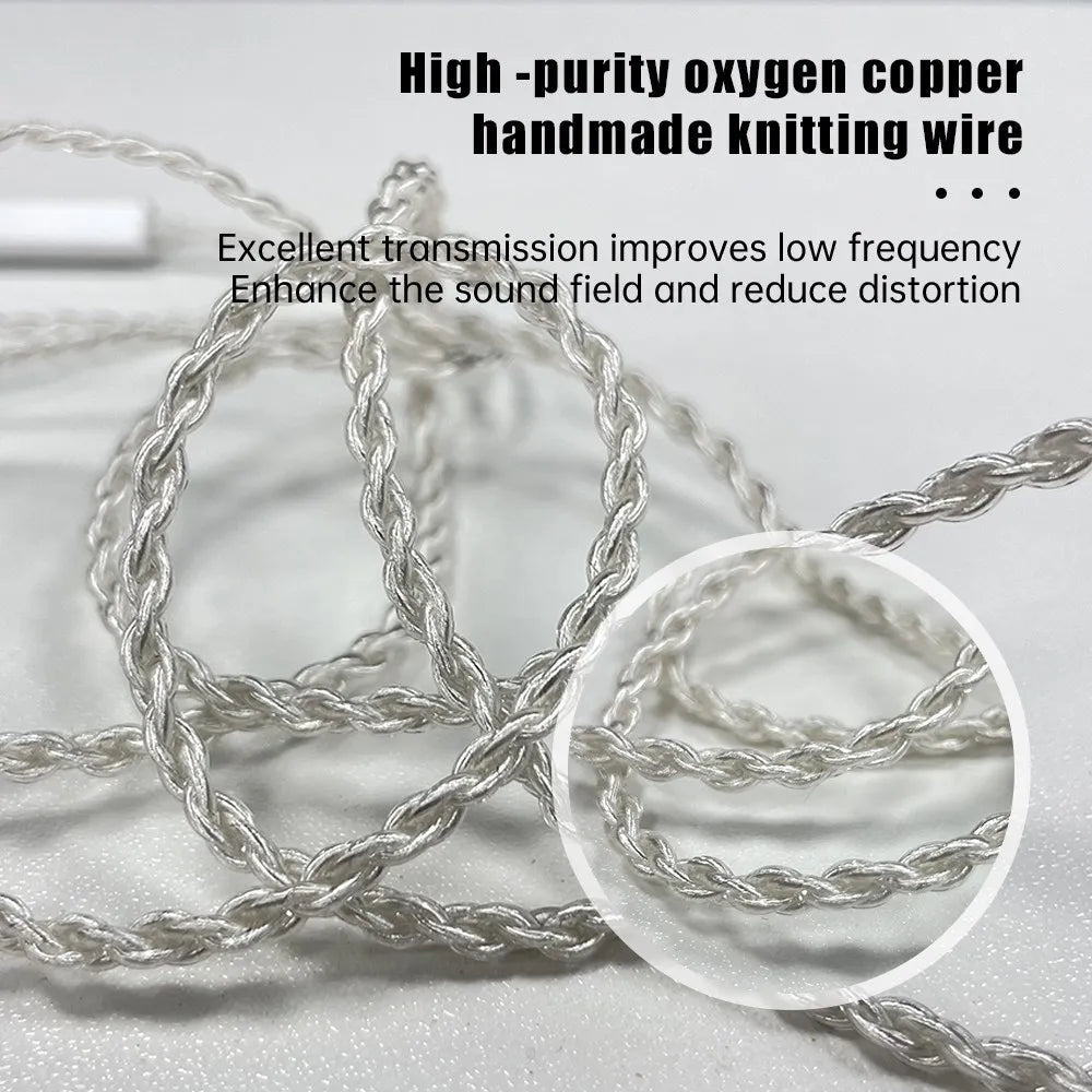 ND D7 Four Strand Silver Plated Oxygen Copper Earphone Cable - The HiFi Cat