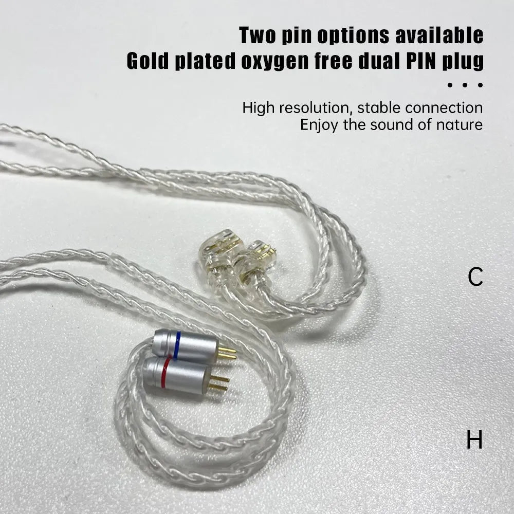 ND D7 Four Strand Silver Plated Oxygen Copper Earphone Cable - The HiFi Cat