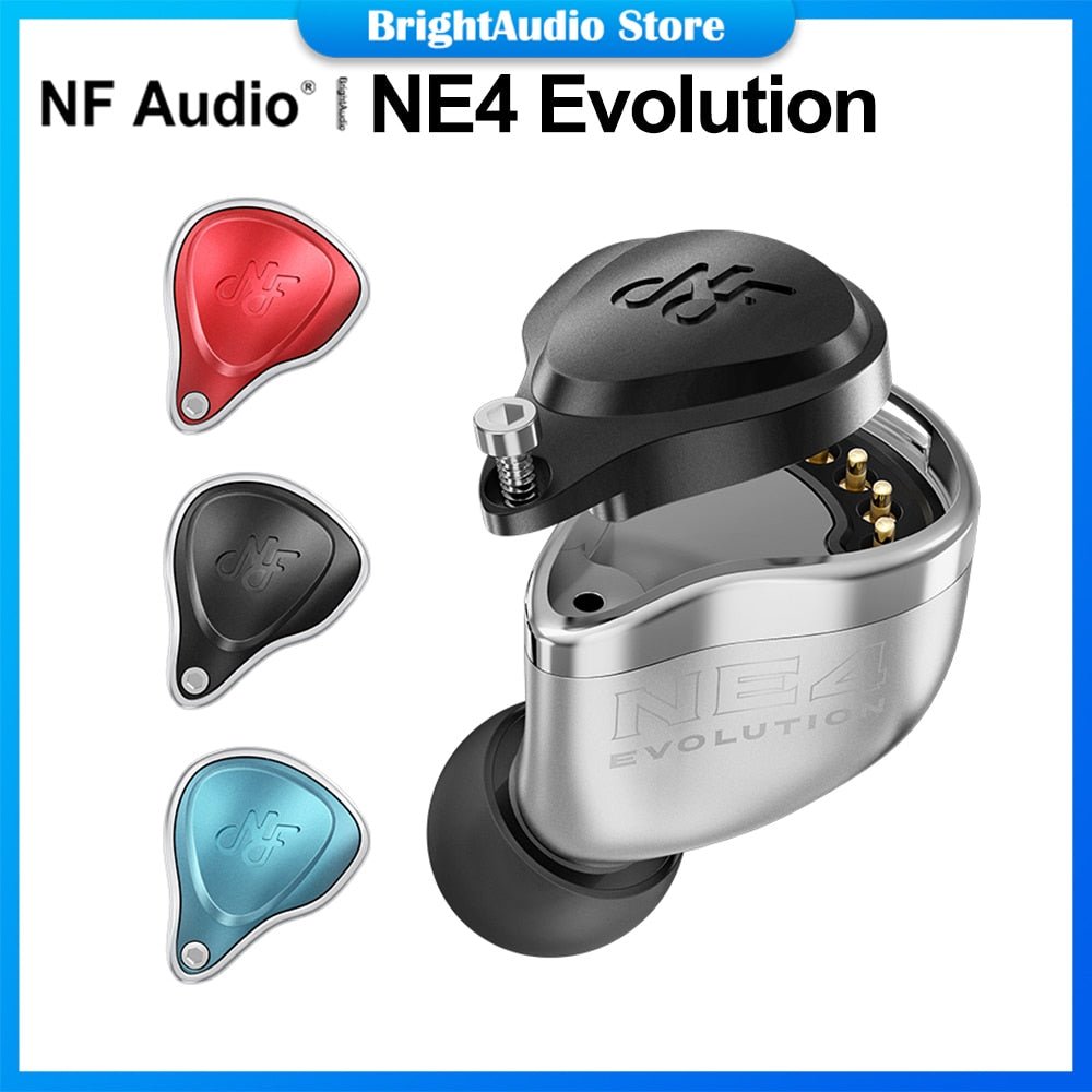 NF AUDIO NE4 Evolution Knowles 4BA Balanced Armature In - ear Earphone IEM with 3 Replaceable Faceplates 0.78mm OCC Cable Headset - The HiFi Cat