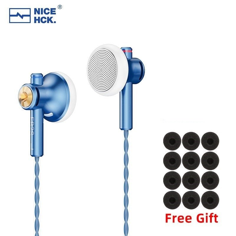 NiceHCK EB2S PRO 3.5/4.4mm Plug Microphone Flat - Head Earbud HIFI Wired Earphone - The HiFi Cat