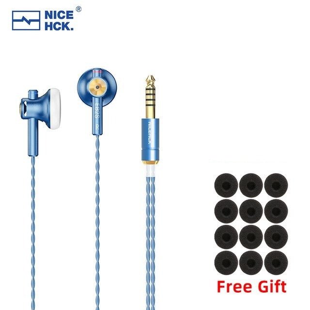 NiceHCK EB2S PRO 3.5/4.4mm Plug Microphone Flat - Head Earbud HIFI Wired Earphone - The HiFi Cat