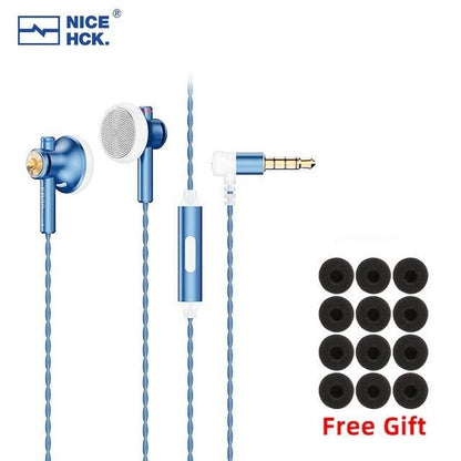 NiceHCK EB2S PRO 3.5/4.4mm Plug Microphone Flat - Head Earbud HIFI Wired Earphone - The HiFi Cat