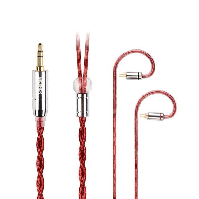 NiceHCK RedAg 4N Pure Silver HiFi Earphone Coaxial Cable 3.5/2.5/4.4mm - The HiFi Cat