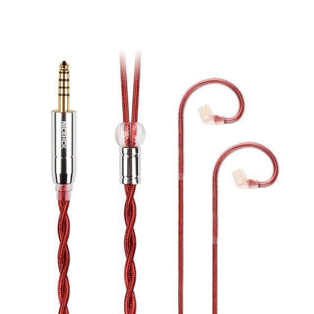 NiceHCK RedAg 4N Pure Silver HiFi Earphone Coaxial Cable 3.5/2.5/4.4mm - The HiFi Cat