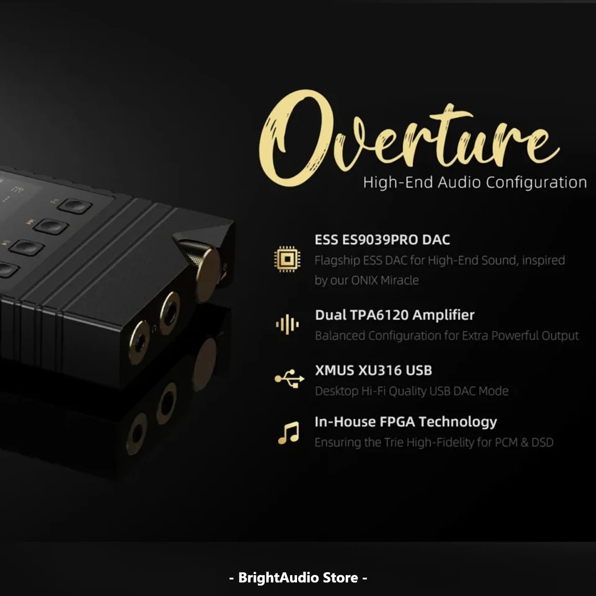 ONIX Overture XM5 Portable Music Player MP3 with DAC ES9039PRO - The HiFi Cat