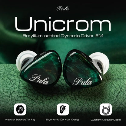 PULA Unicrom Beryllium - Plated Dynamic Driver In - ear HiFi Earphones - The HiFi Cat