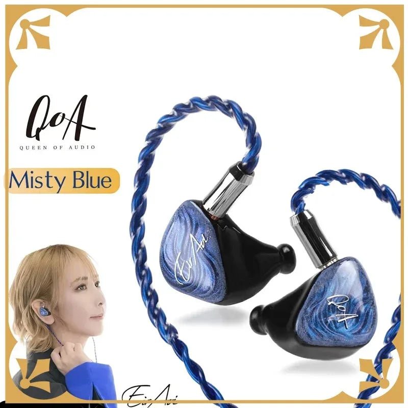 QOA MistyBlue 2DD+2BA Hybrid Hifi Studio Audiophiles IEM - The HiFi Cat
