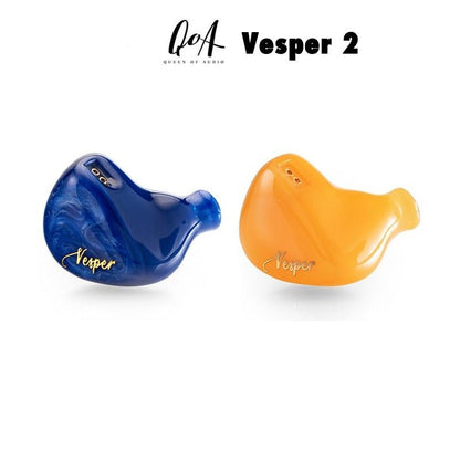 QOA Vesper 2 Resin HIFI In - ear Earphone Monitor 1DD+1 Knowles BA Hybrid Driver - The HiFi Cat