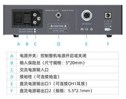 Quloos QH1 fully balanced desktop headphone amplifier separated power supply - The HiFi Cat