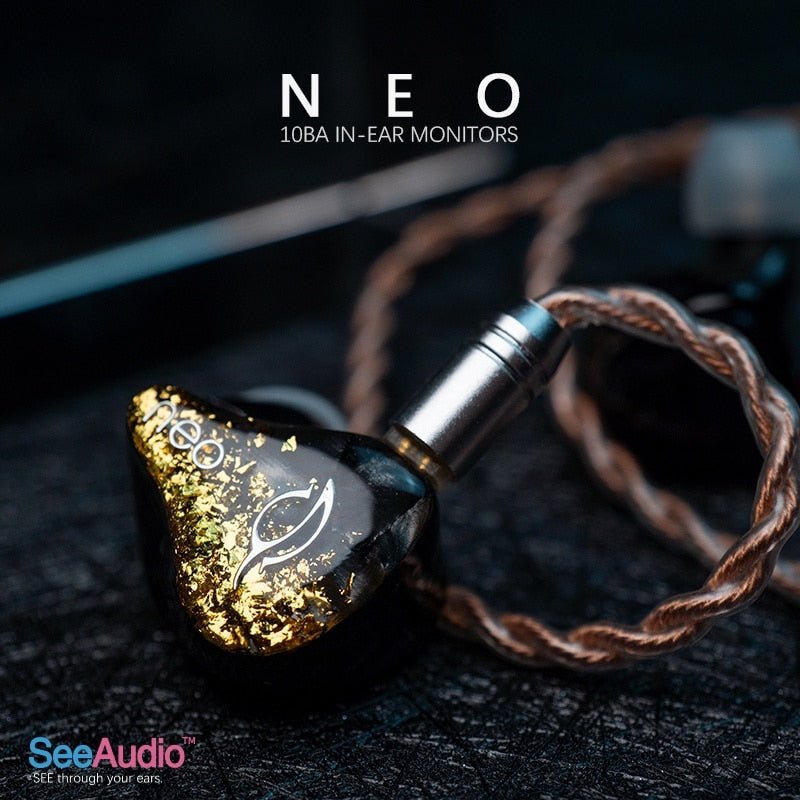 SeeAudio NEO Earbuds 10BA Hybrid Unit HIFI Earphone DJ Music Monitor - The HiFi Cat