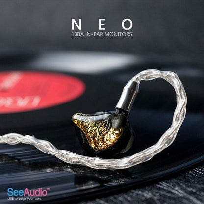 SeeAudio NEO Earbuds 10BA Hybrid Unit HIFI Earphone DJ Music Monitor - The HiFi Cat