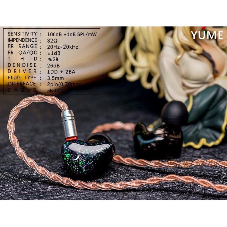 SeeAudio Yume 2BA 1DD Earbuds Hybrid Drive Unit Earphone HIFI Monitor IEM - The HiFi Cat