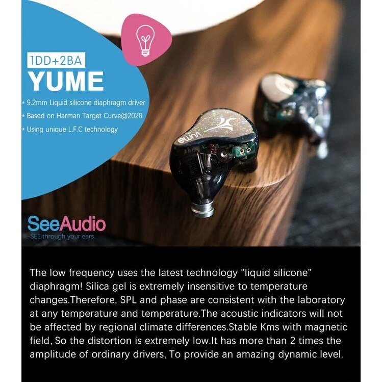 SeeAudio Yume 2BA 1DD Earbuds Hybrid Drive Unit Earphone HIFI Monitor IEM - The HiFi Cat