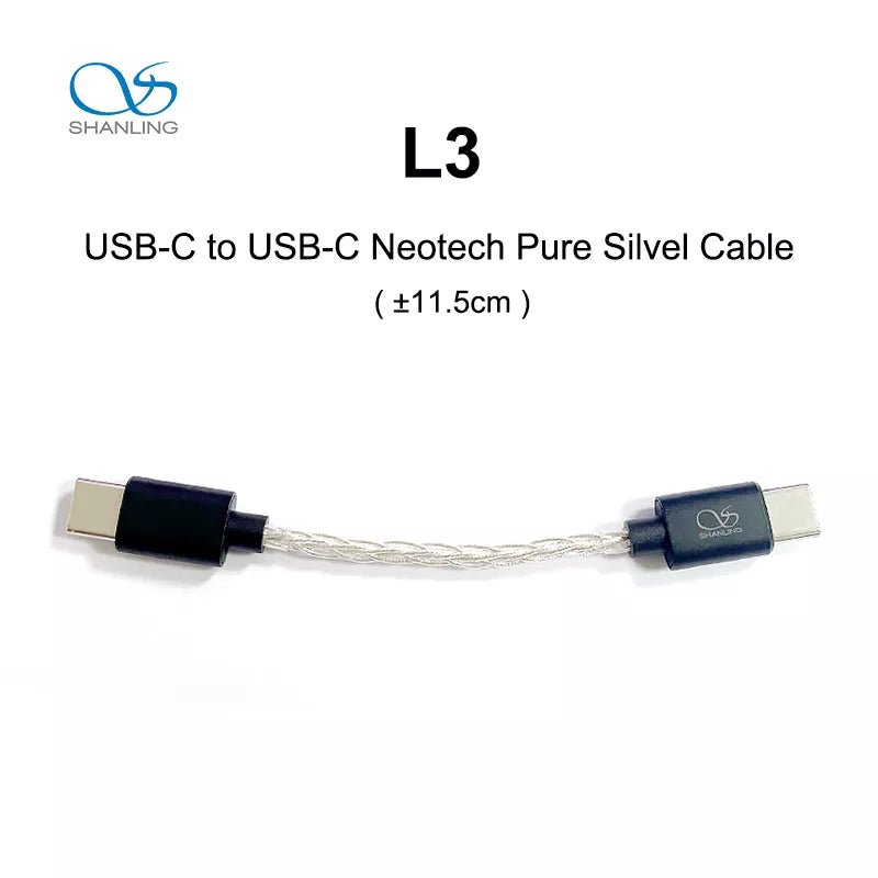 SHANLING L3 USB - C to USB - C Neotech Pure Silvel Cable Audio Lines for UA3/UA5 - The HiFi Cat