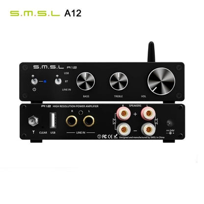 SMSL A12 BT5.0 Bluetooth Amplifier Power Amplifier 80Wx2 Passive Hifi Power Amp - The HiFi Cat