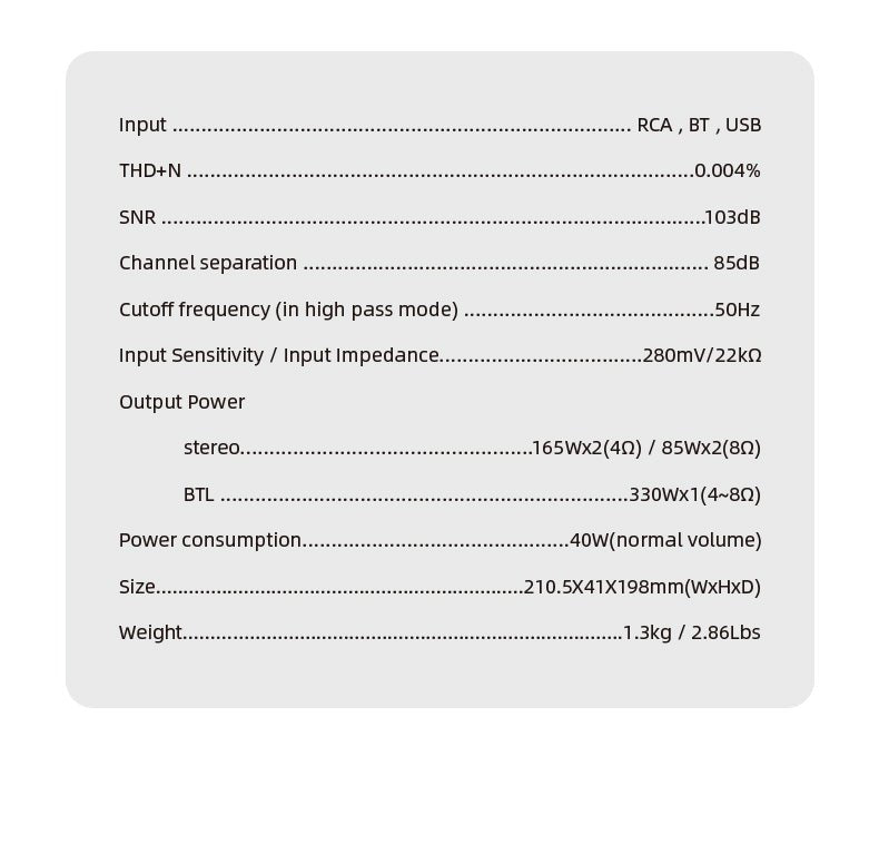 SMSL A300 165W*2 BTL Mode BT 5.0 Hi - res Power Amplifier - The HiFi Cat