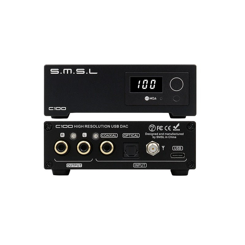 SMSL C100 USB MQA DAC AK4493S Bluetooth Decoder With remote - The HiFi Cat