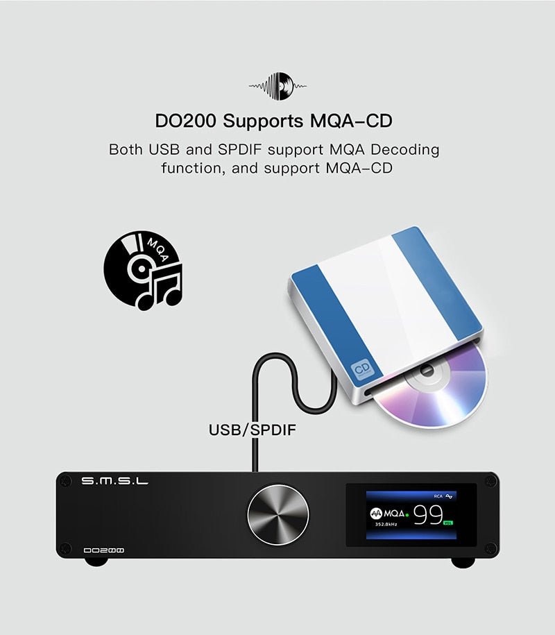 SMSL DO200 MQA ES9068AS*2 XMOS Audio DAC