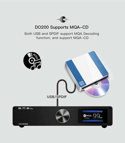 SMSL DO200 MQA ES9068AS*2 XMOS Audio DAC - The HiFi Cat