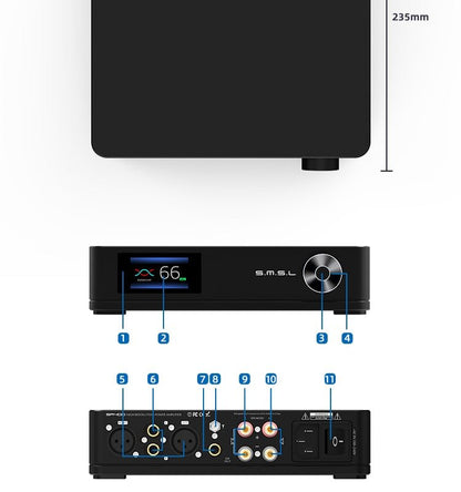 SMSL SA400 230W RMS*2 4Ω Bluetooth5.0 Hifi Power Amplifier - The HiFi Cat