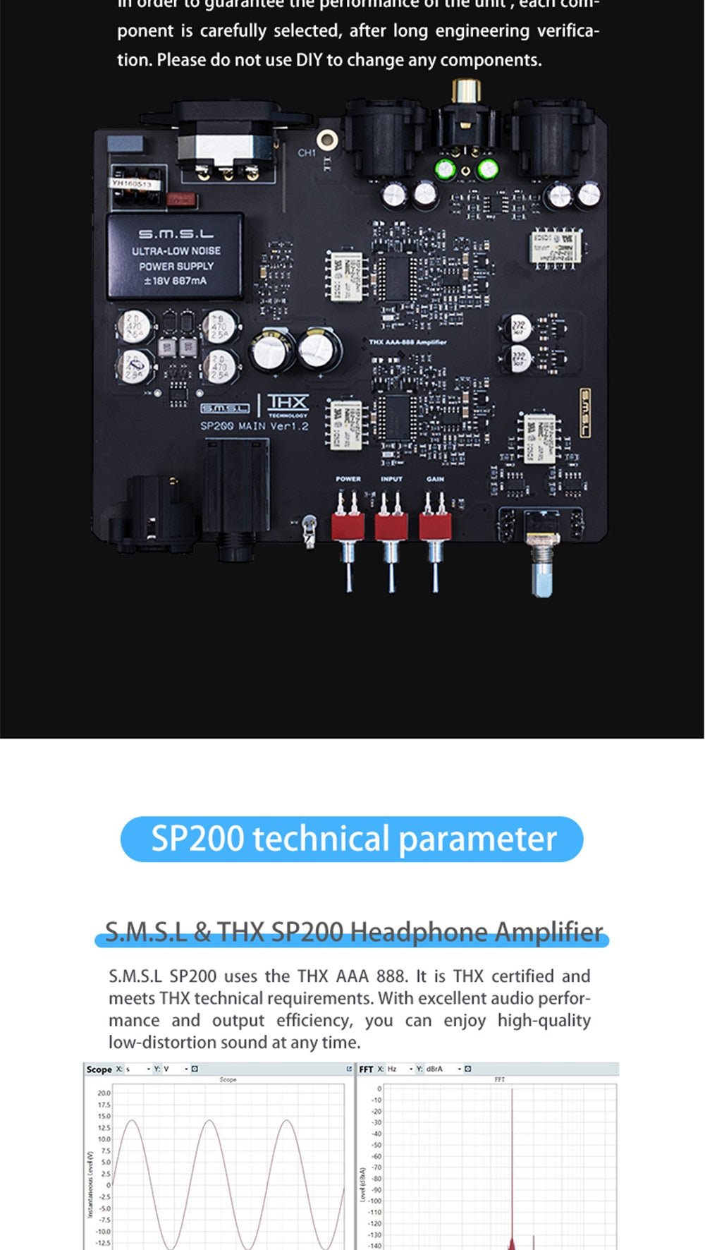 SMSL SP200 THX AAA 888 Technology Balanced Headphone Amplifier with XLR RCA Input - The HiFi Cat